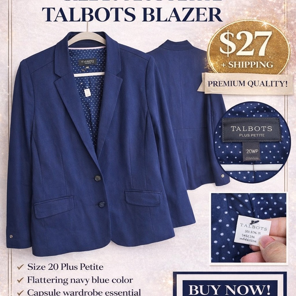 Talbots Classic Navy Blazer for women